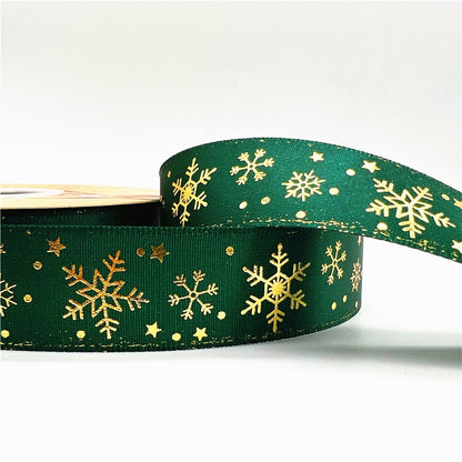 5yards 1inch 25mm Christmas Ribbon Printed Christmas Polyester Ribbon for Handmade Design Christmas Decoration DIY