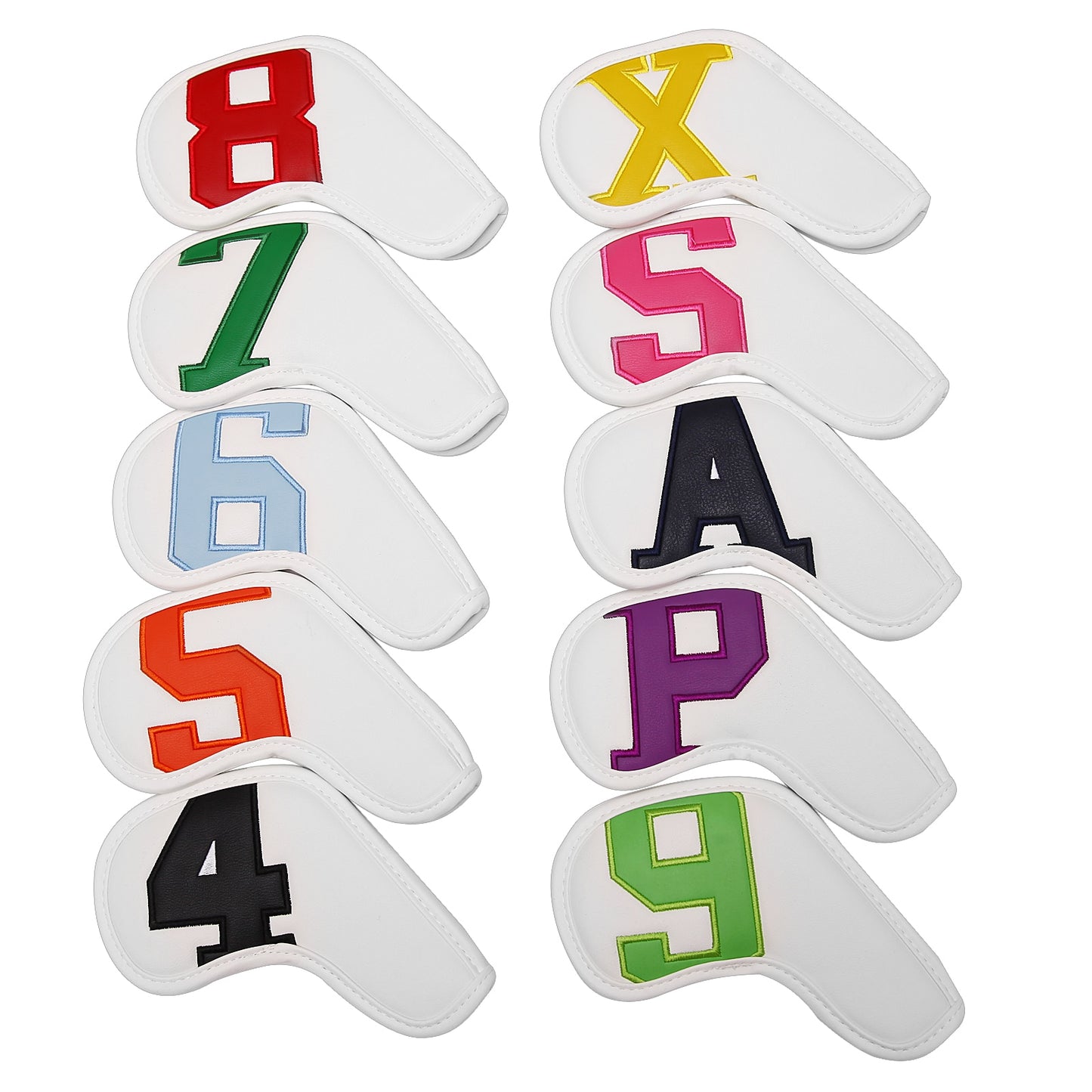 Siranlive Golf Iron Head Covers 9pcs/10pcs (4~9,P ,A ,S，X )  Simple Style Waterproof PU Leather