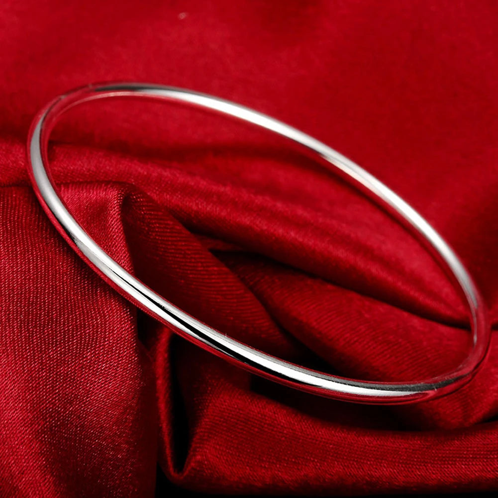 Andara 925 Sterling Silver Round Heart Open Bracelet for Women Jewelry Cuff Bangles