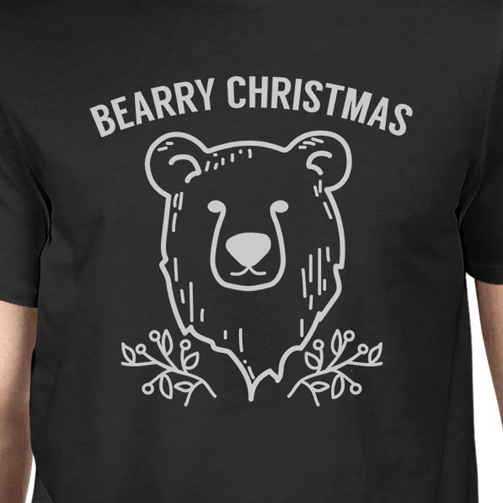 Bearry Christmas Bear Mens Black Shirt