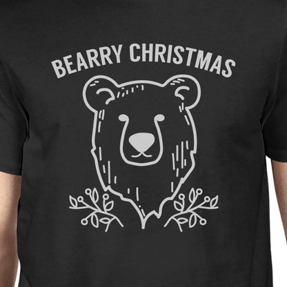 Bearry Christmas Bear Mens Black Shirt