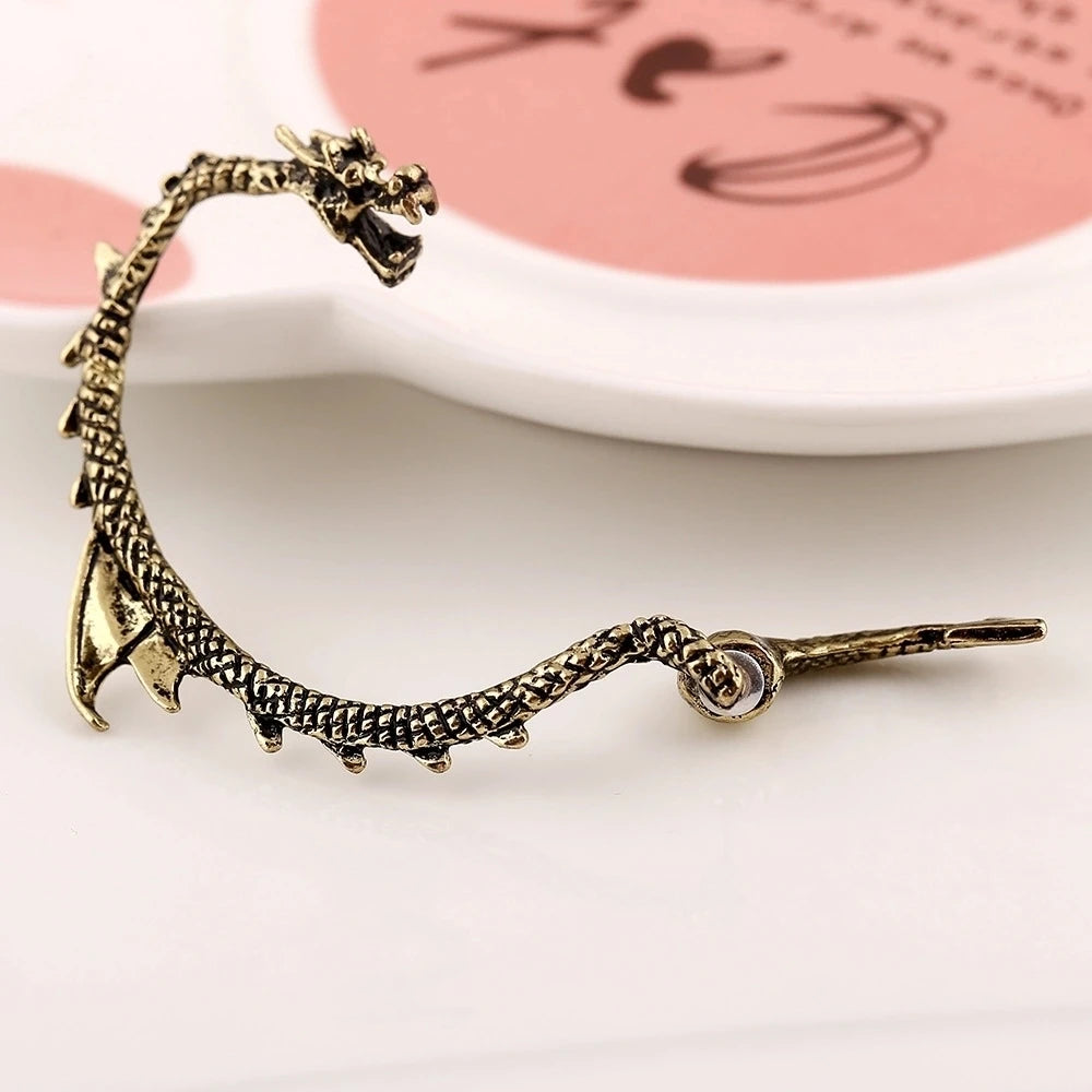 Retro Vintage Gothic Rock Punk Twine Dragon Shape Ear Cuff  Earring Earrings for Women Men  Earrings