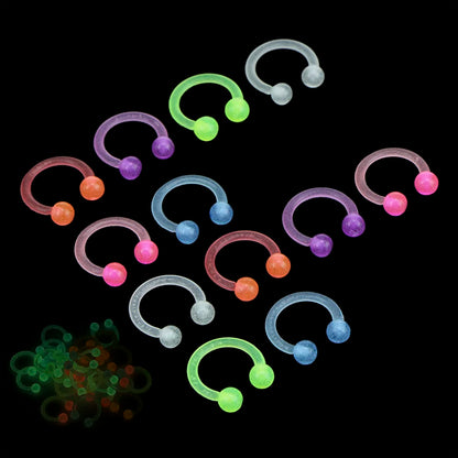10pcs/20pcs  Luminous Acrylic Tongue Ring for Women Ear Septum Nipple Piercing Bar Bell Navel Lip Eyebrow Piercing Body Jewelry