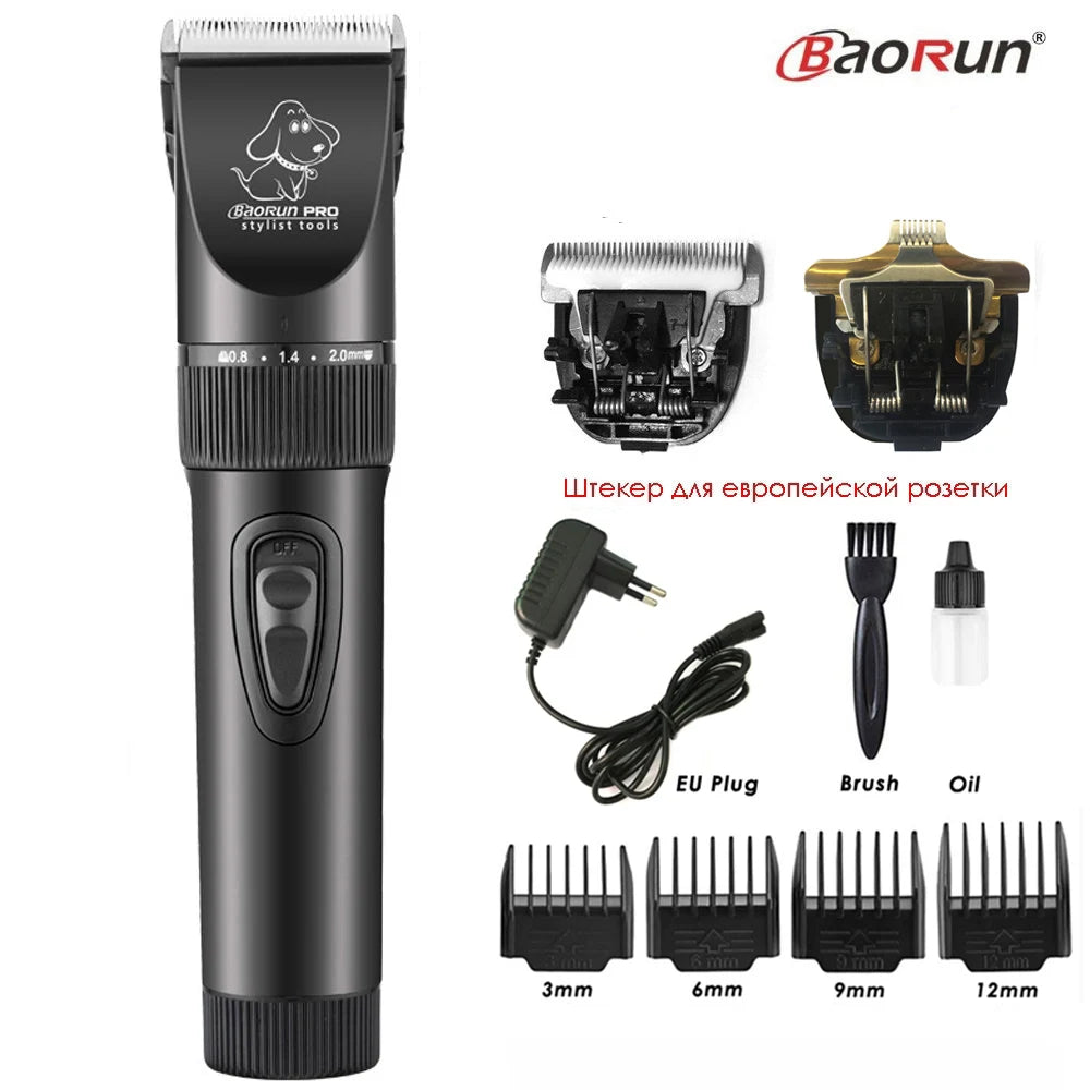 BaoRun P6 Professional Dog Hair Trimmer Rechargeable Pet Cat Grooming Clipper Shaver Low-Noise Electric Cutters Haircut Machine