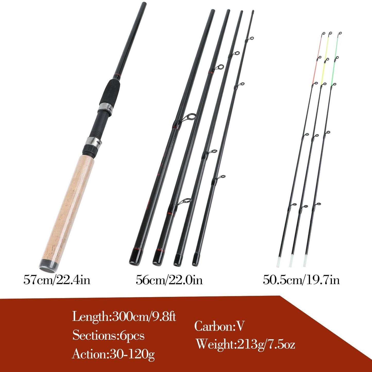 Sougayilang Carp Fishing Rod Combo 6 Sections Feeder Rod and Carp Reel With Line Lure Hook Accessories Carrier Bag Full Kits