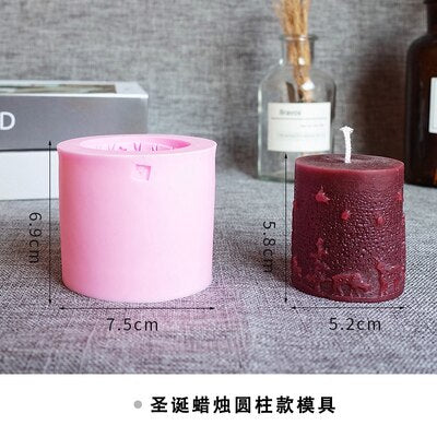Christmas Candle Mold Christmas Tree Pine Cone Snow Snowflake Candle Mold Soap Silicone Mold
