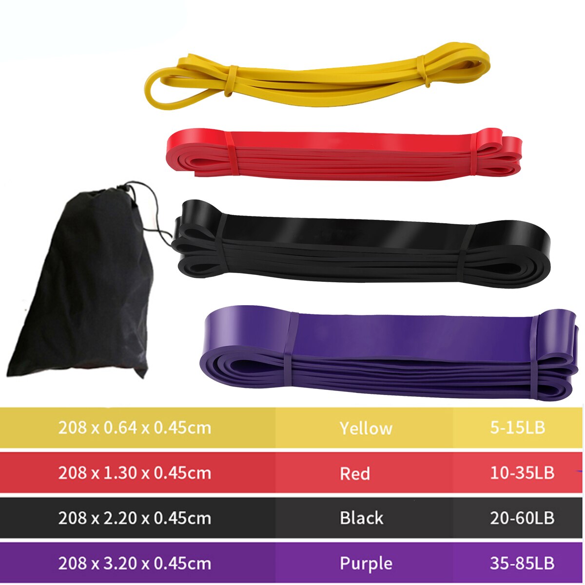41" Resistance Bands 208cm Fitness Rubber Pull Up Crossfit Power Expander Hanging Yoga Loop Band
