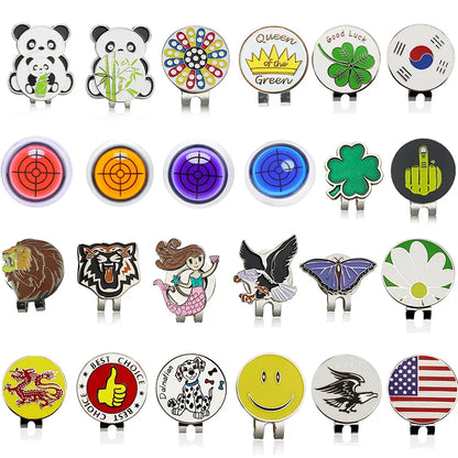 1pcs Golf Ball Maker 24 Kinds for Choice, With Golf Hat Visor Clips, Golf Marker