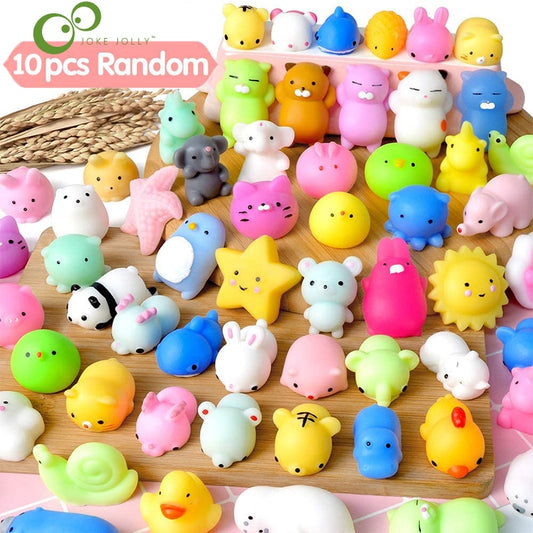 10Pcs/Set Mochi Squishy Toys Mini Squishies Kawaii Animal Squishys Party  Easter for Kids Stress Relief Toy