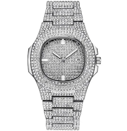 New 2021 ICE Out Role Hip Hop Watch Diamond Watch Men Silver Steel Mens Quartz Watches Waterproof Relogio Masculino