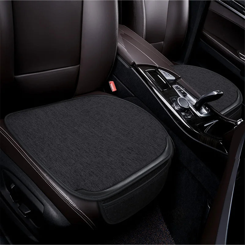 Flax Car Seat Covers Front Rear Full Set Choose Car Seat Cushion Linen Fabric Seat Pad Protector Car Accessories Anti-Slip