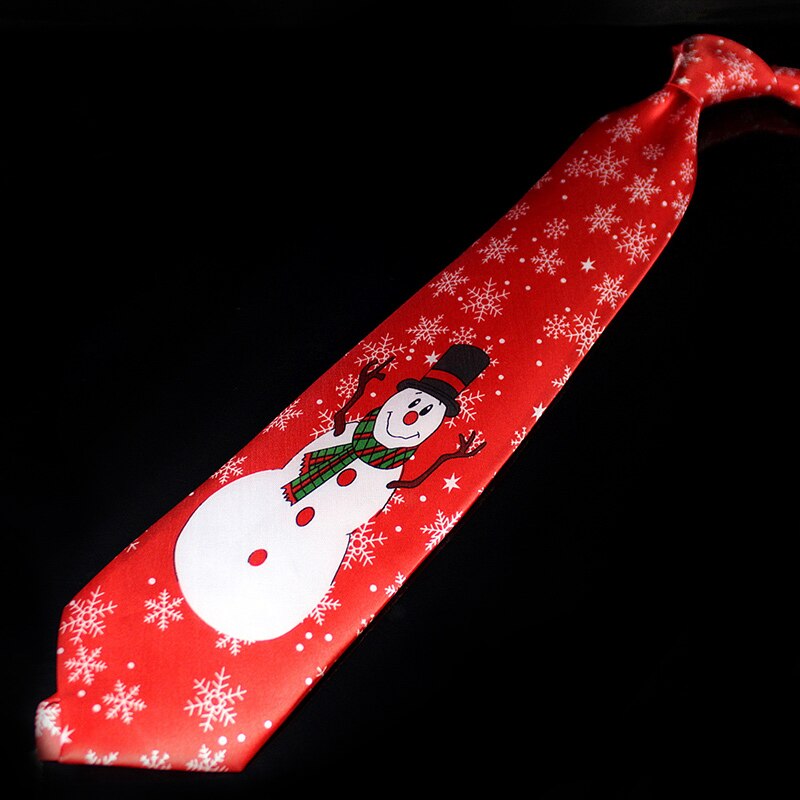Novelty Design Christmas Ties Red Good Quality Printed Necktie Halloween Christmas Tree Snowman Elk  Tie for Men Christmas