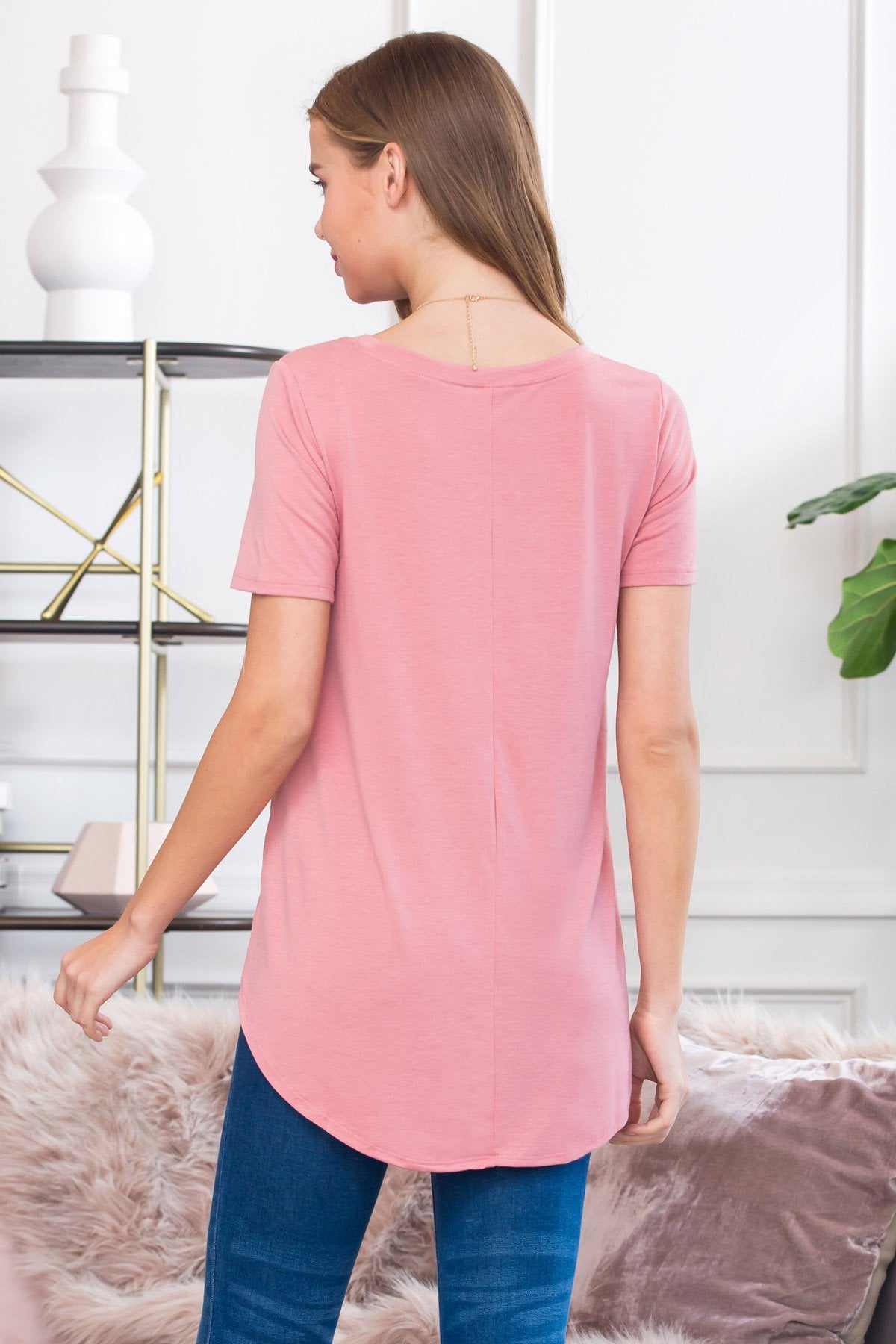 Short Sleeved Round Neck Boyfriend Tunic