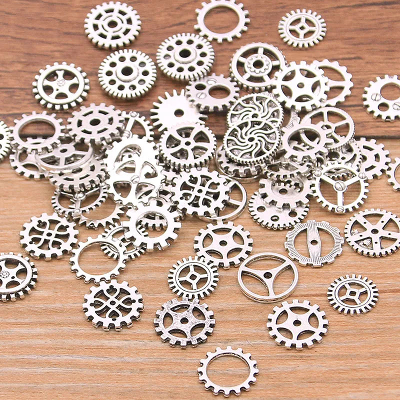 60PCS 10 Color Small Size 8-15mm Mix Alloy Mechanical Steampunk Cogs & Gears Diy Accessories New Oct Drop Ship