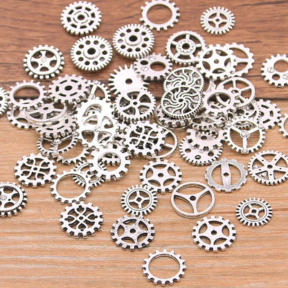 60PCS 10 Color Small Size 8-15mm Mix Alloy Mechanical Steampunk Cogs & Gears Diy Accessories New Oct Drop Ship