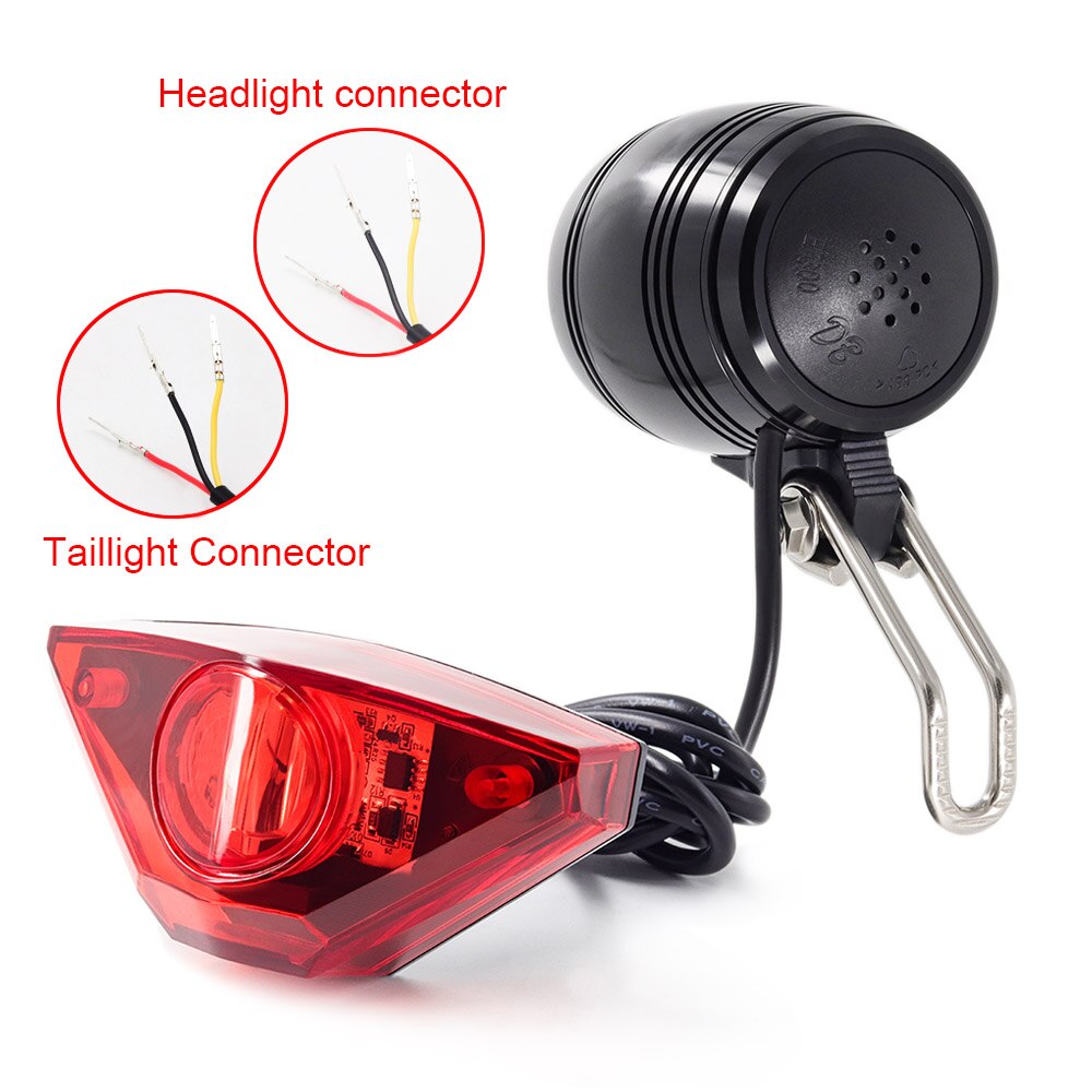 Ebike Light Different Electric Bike Headlight and E Bike Rear Light LED 6V 12V 24V 36V 48V 52V Scooter Horn and Light Switch