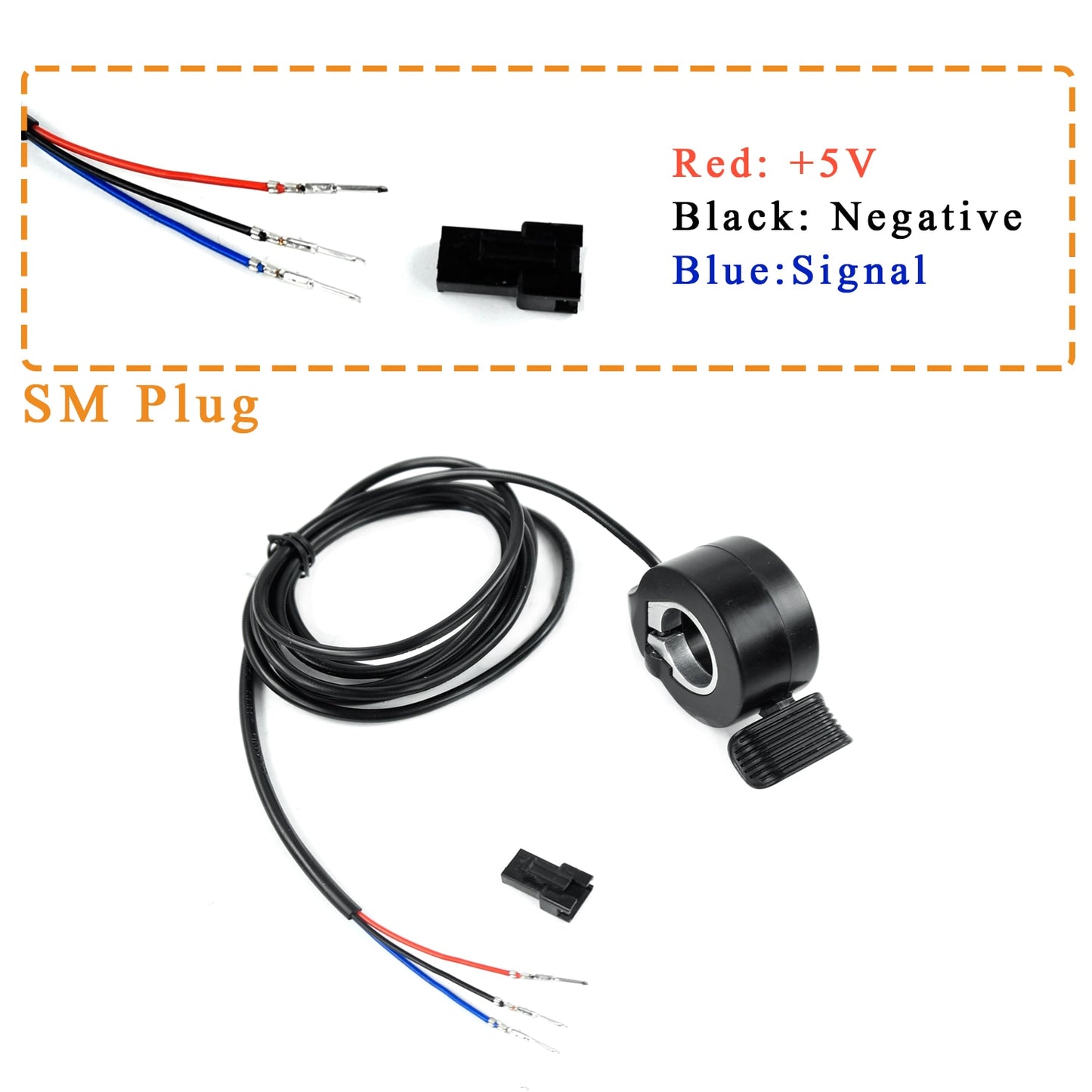 Okfeet Wuxing Throttle Electric Scooter Bike 130X Thumb Throttle Accelerator for Ebike Bicycle Conversion Kit