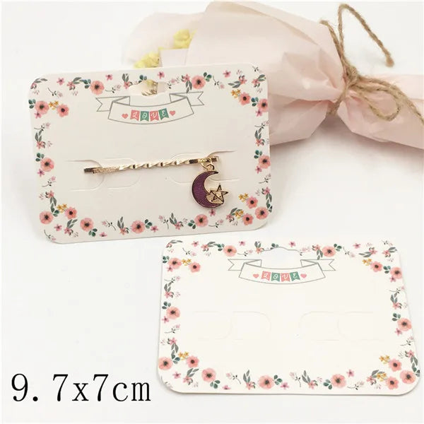 100pcs Multi-Style Hair Clip Cards Hair Accessories Jewelry Display Card Fashion Hair Clip Packaging Vintage Classic Card
