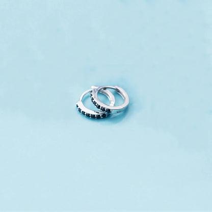 INZATT Real 925 Sterling Silver Minimalist Geometric Zircon Round Hoop Earrings for Women Party 2019 Fine Jewelry Accessory