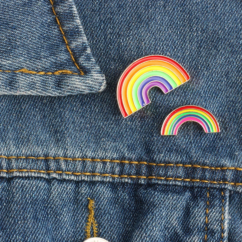 Fashion Colorful Enamel Pin Brooches for Women Cartoon Creative Mini Rainbow Metal Brooch Pins Denim Hat Badge Collar Jewelry