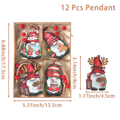 Wooden Christmas Pendant Merry Christmas Decor for Home 2023 Navidad Ornaments C