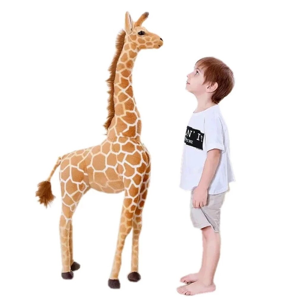 140cm Giant Size Giraffe Plush Toys Cute Stuffed Animal Soft Giraffe Doll Birthday Kids Toy