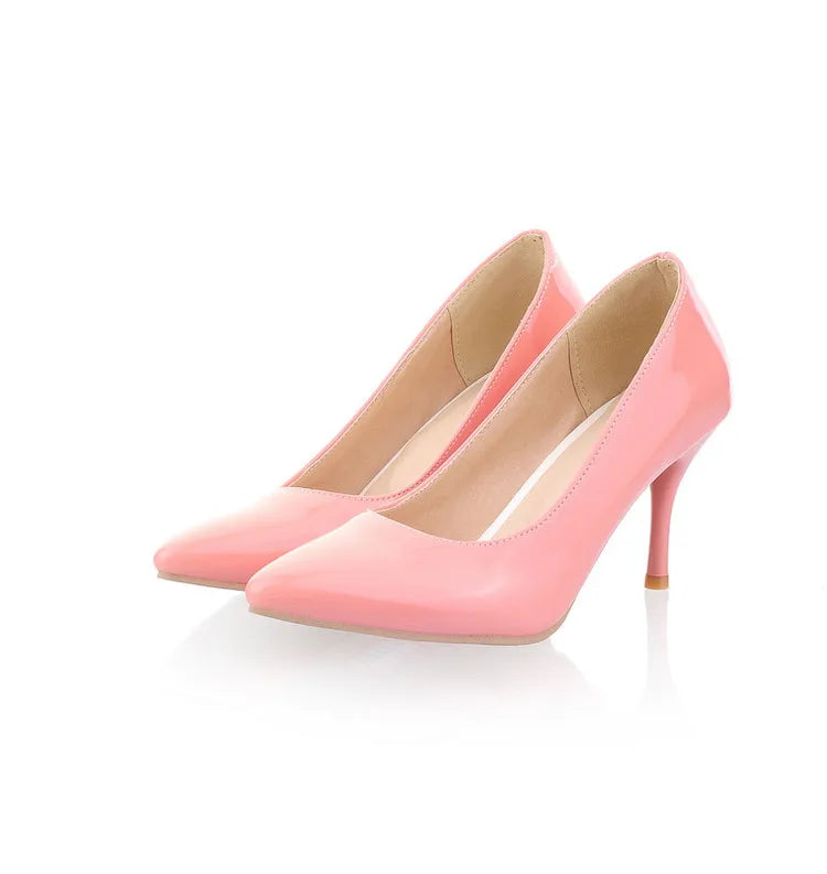 Plus Big Size 34-47 Shoes Woman 2017 New Arrival Wedding Ladies High Heel Fashion Sweet Dress Pointed Toe Women Pumps A-3