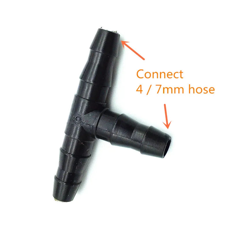 50 Pcs Sprinkler Irrigation 1/4 Inch Barb Tee Water Hose Connectors Pipe Hose Fitting Joiner Drip System for 4mm/7mm Hose