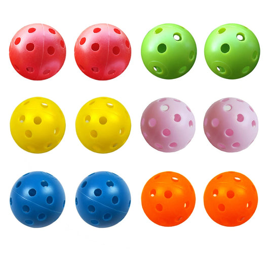 12pcs/Lot Indoor Golf Ball Golf Practice Balls Golf Light Ball Have Hole Golf Training Aids 7 Colors to Choose Drop Shipping New