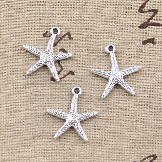 15pcs Charms Starfish 20x18mm Antique Making Pendant Fit,Vintage Tibetan Bronze Silver Color,DIY Handmade Jewelry
