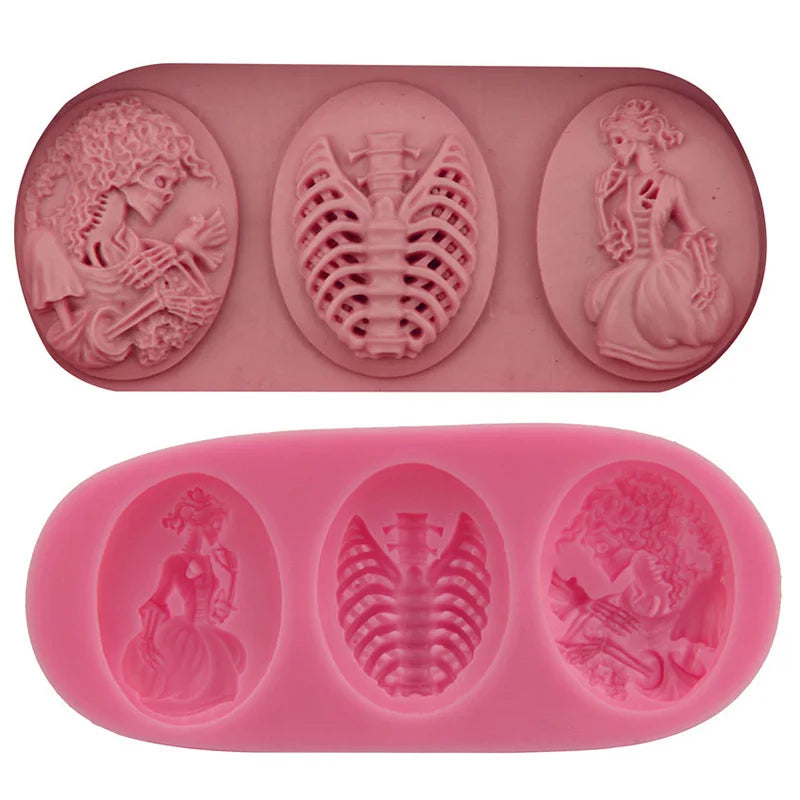 1pcs UV Resin Jewelry Liquid Silicone Mold 3D Skull Punk Resin Charms Pendant Mold for Silicone Resin Mold for Jewelry Making