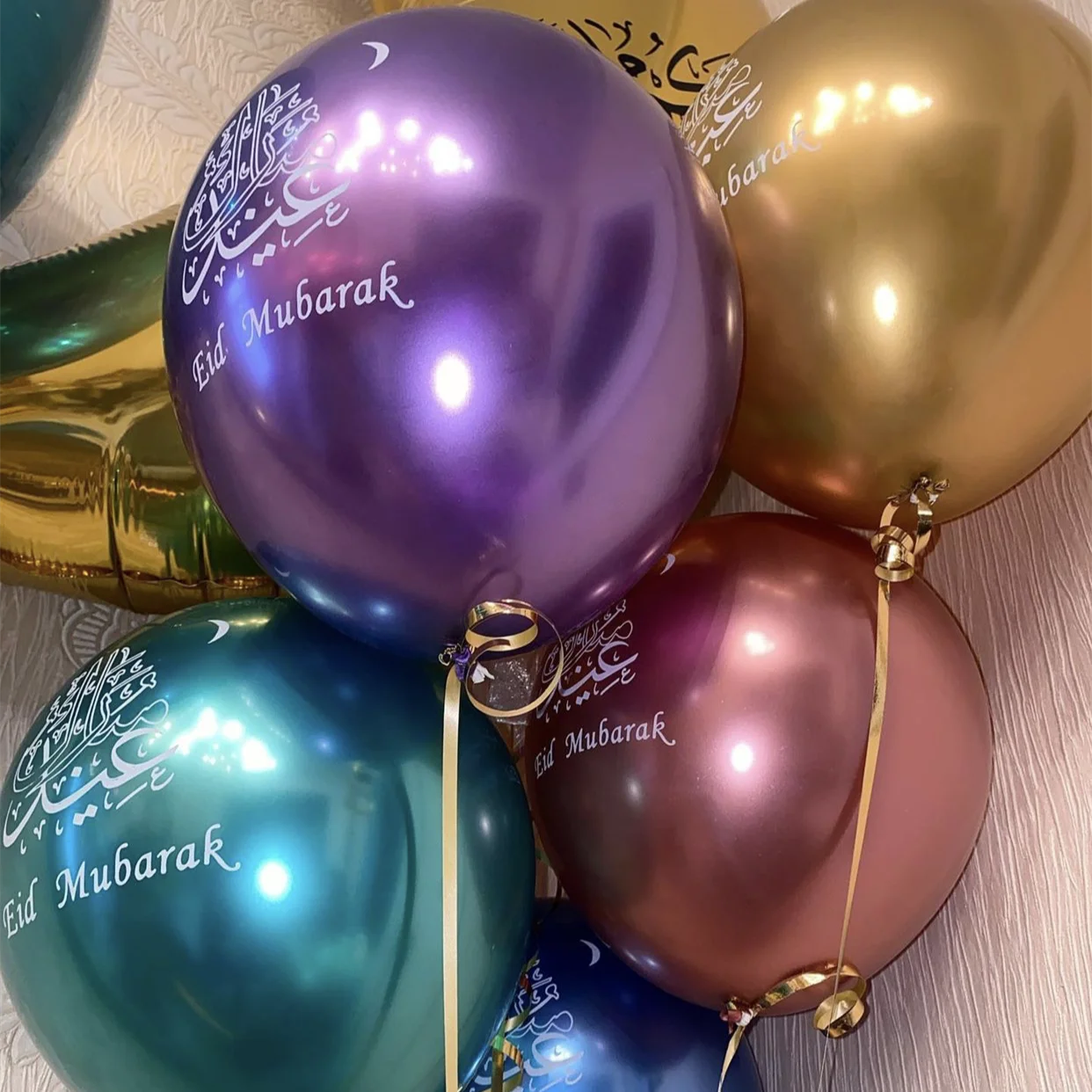 10pcs Eid Mubarak Latex Balloon Balloons Ramadan Kareem Decoration Ramadan Mubarak Muslim Islamic Festival Party DIY Decorations
