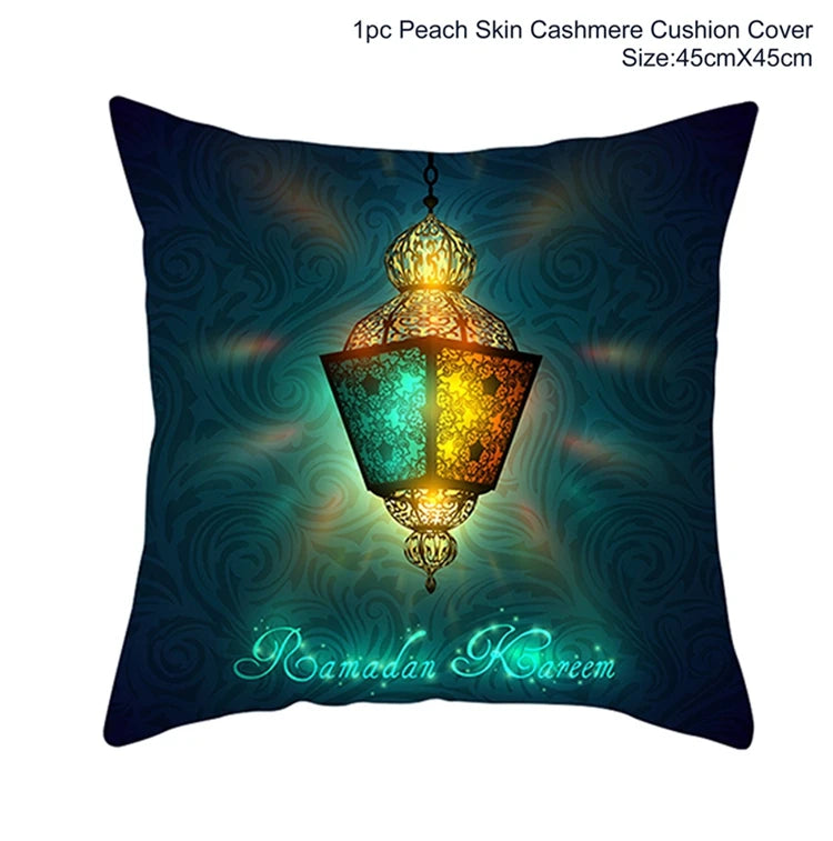 EID Mubarak Cushion Cover Ramadan Decoration for Home Ramadan Kareem Mubarak Muslim Islamic Party Supplies EID Pillowcase