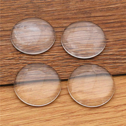 6mm 8mm 10mm 12mm 14mm 16mm 18mm 20mm 25mm 30mm 35mm Round Flat Back Clear Glass Cabochon