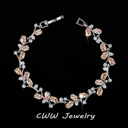 CWWZircons 6 Colors Options White Gold Color Handmade Austrian Crystal Rhinestone Purple Stones Bracelets Bangle for Women CB078