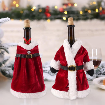 Christmas Wine Bottle Cover Merry Christmas Decor for Home 2023 Navidad Noel Christmas Ornaments Xmas Happy New Year 2024
