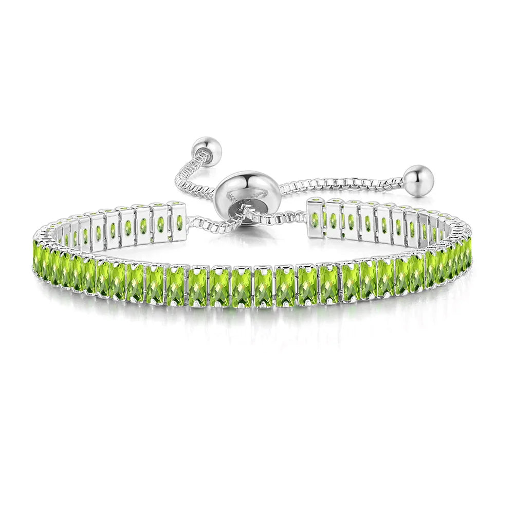 ZHOUYANG Tennis Bracelet for Woman Trendy Simple Adjustable Rose White Gold Color Bracelets Fashion Jewelry DZH009