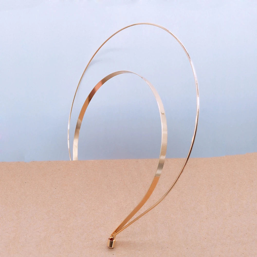 AINAMEISI New Gold Plate Crown Design Headband Wedding Hair Accessories HairBands Tiara Crown Bridal Jewelry for Women