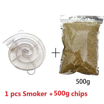 Cold Smoke Generator BBQ Accessories Steel Barbecue Grill Cooking Tool Smoker Salmon Bacon Fish Mini Apple Wood Chip Smoking Box