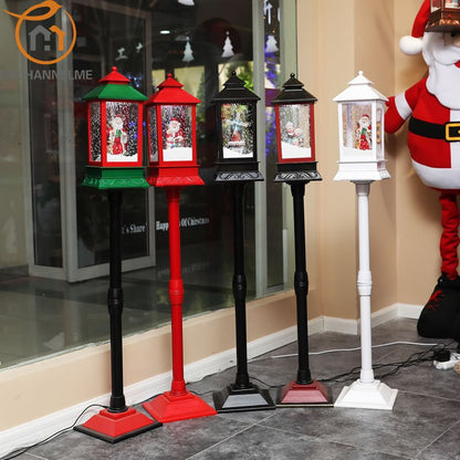 Christmas Decorations Western Style Snow Street Light With Music Merry Christmas Decoration for Garden