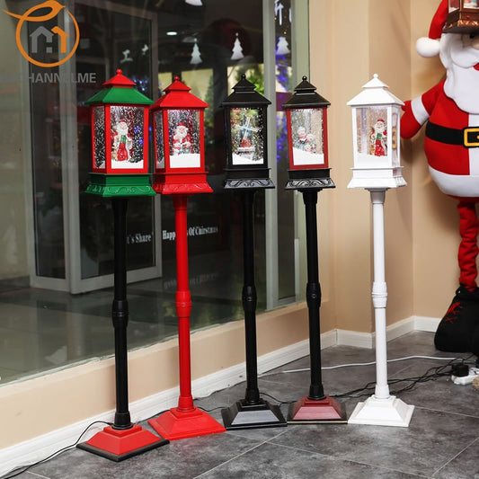 Christmas Decorations Western Style Snow Street Light With Music Merry Christmas Decoration for Garden