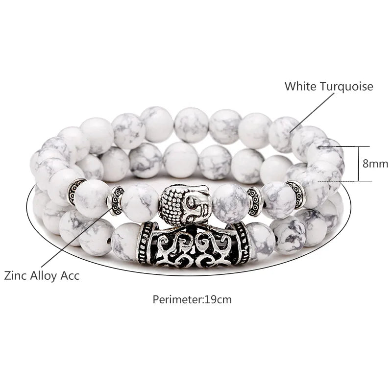 Noter 2pcs/Set Couples Distance Bracelet Men Women Natural Lava Braclet Stone Tiger Eye Brazalete Strand Braslet Pulseira