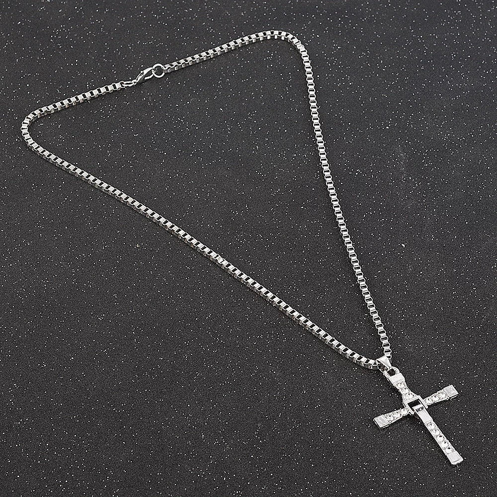 Choker Necklaces for Women 2022 Gun Cross Pendant Crystal Rhinestone Chain Necklace Women Men Punk Chains Jewelry