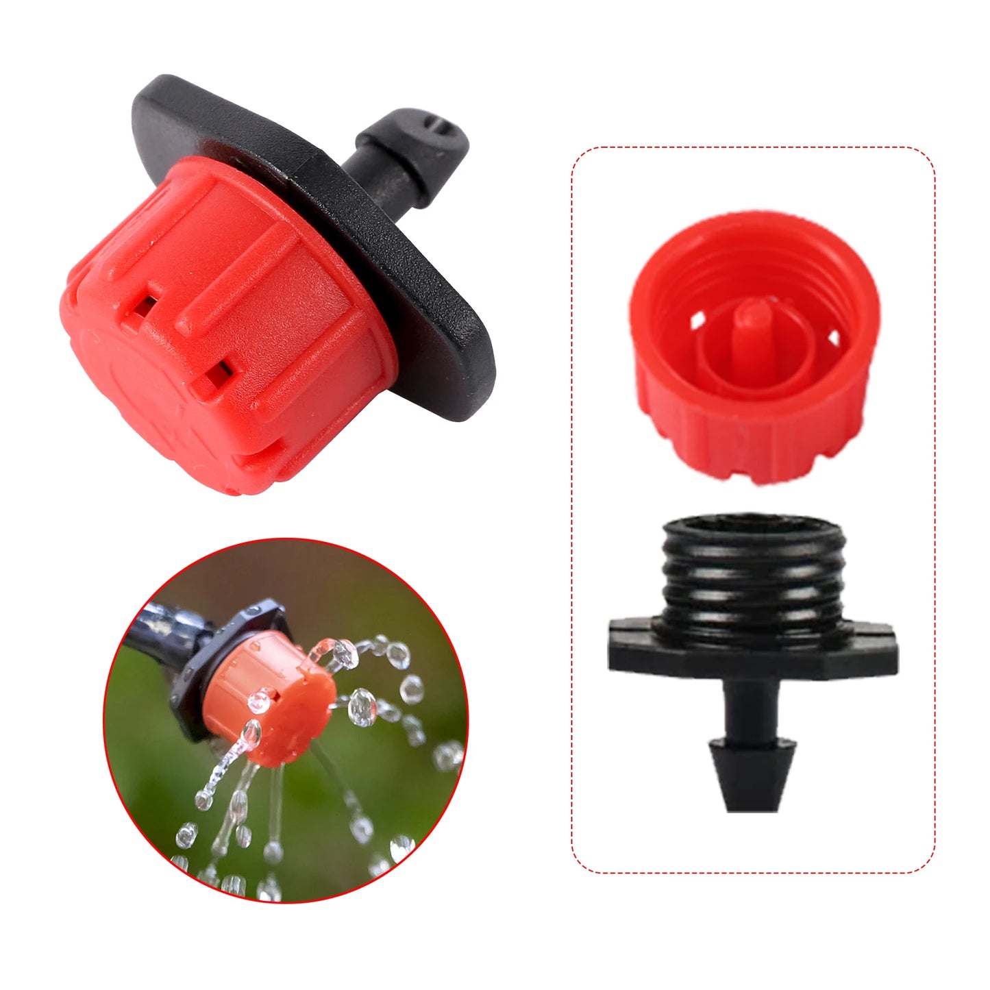 Adjustable 8 Hole Drippers 1/4'' Micro Drip Sprinkler Emitter Garden Irrigation Nozzle Balcony Yard Greenhouse Watering Tool