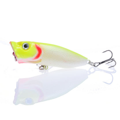 Hot 1pcs Fishing Lures 6.5cm/12g Topwater Popper Bait 5 Color Hard Bait Artificial Wobblers Plastic Fishing Tackle With 6# Hooks
