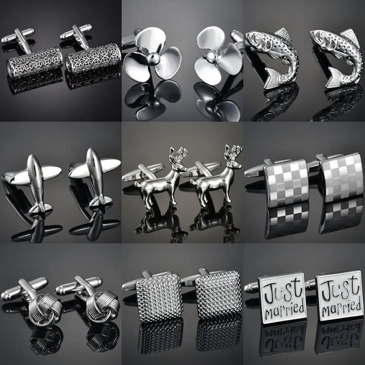 French Shirt Cufflink for Mens Brand Designer Cuffs Button Male Silver High Quality Luxury Wedding Jewelry Father's Day