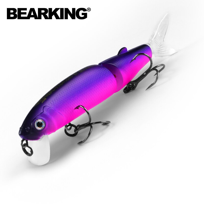 Bearking 11.3cm 13.7g  Hot Fishing Lure Minnow Quality Professional Bait Swim Bait Jointed Bait Equipped Black or White Hook