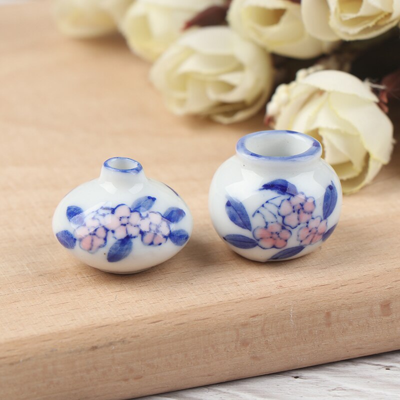 1/2/3/5/7/9pcs/Set Dollhouse Mini Ceramic Porcelain Vase Accessories Doll House Miniatures 1:12 Accessories Decorative Miniature