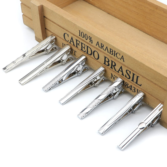 Men's Metal Tie Clip Bright Chrome Stainless Steel Jewelry  Necktie Clips Pin Clasp Clamp Wedding Charm Creative
