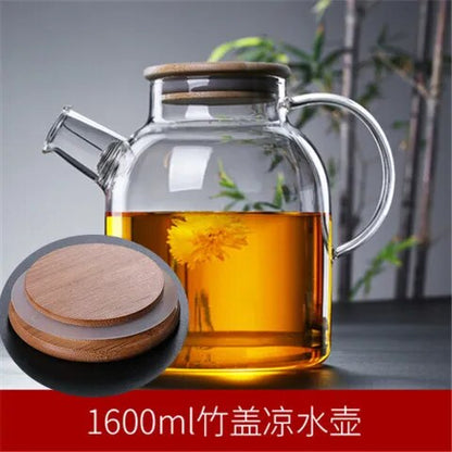 Creative Glass Teapot Large Capacity Cold Water Jug Tea Pot Fruit Juice Green Te